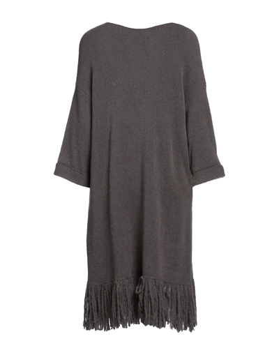 Shop Manila Grace Woman Mini Dress Lead Size M Acrylic, Polyamide, Polyester, Wool In Grey