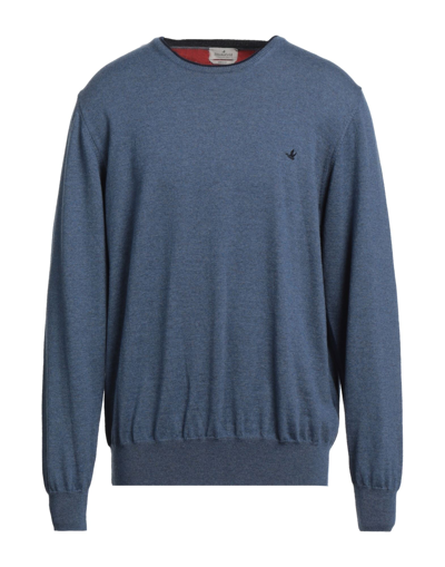 Shop Brooksfield Man Sweater Slate Blue Size 48 Virgin Wool