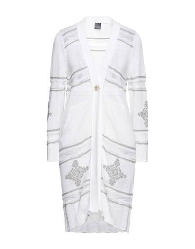 Shop Lorena Antoniazzi Woman Cardigan Ivory Size 8 Cotton, Nylon, Polyester In White