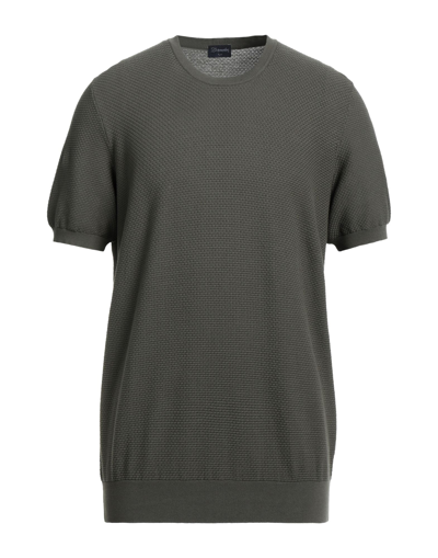Shop Drumohr Man Sweater Military Green Size 44 Cotton