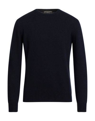 Shop Spadalonga Man Sweater Midnight Blue Size Xl Virgin Wool, Cashmere