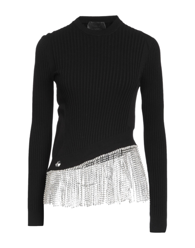 Shop Philipp Plein Woman Sweater Black Size L Viscose, Polyester, Brass, Glass