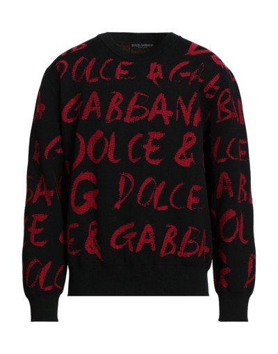 Shop Dolce & Gabbana Man Sweater Black Size Xl Polyamide, Virgin Wool