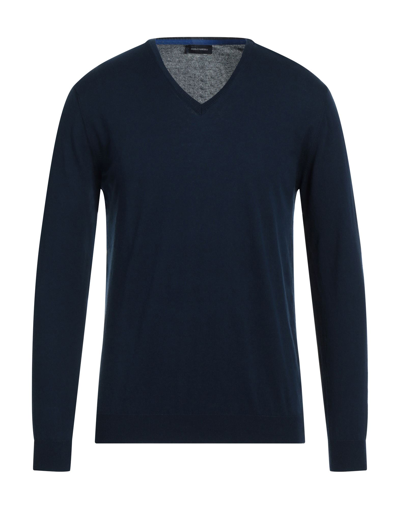 Shop Angelo Nardelli Man Sweater Midnight Blue Size S Cotton