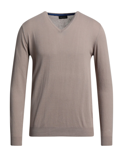 Shop Angelo Nardelli Man Sweater Light Brown Size 3xl Cotton In Beige