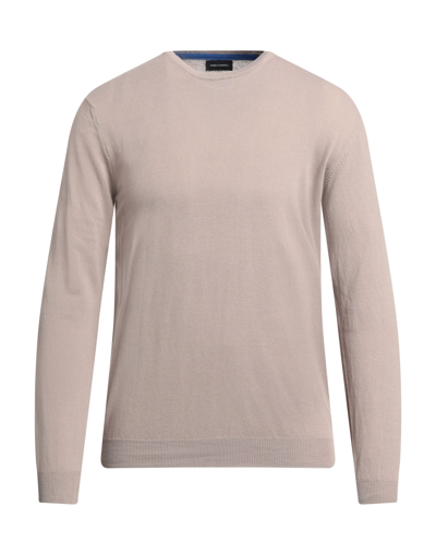 Shop Angelo Nardelli Man Sweater Light Brown Size 3xl Cotton In Beige