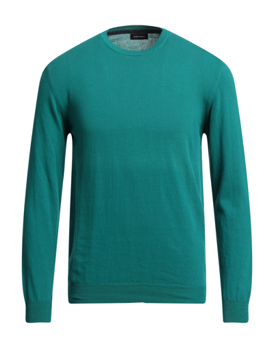 Shop Angelo Nardelli Man Sweater Emerald Green Size M Cotton