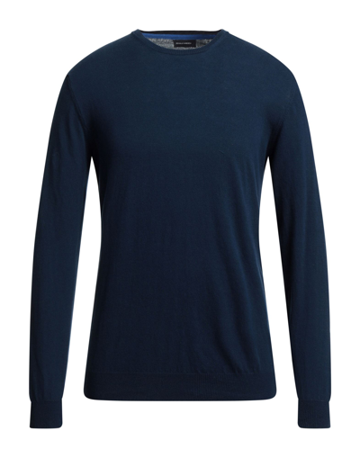 Shop Angelo Nardelli Man Sweater Midnight Blue Size M Cotton