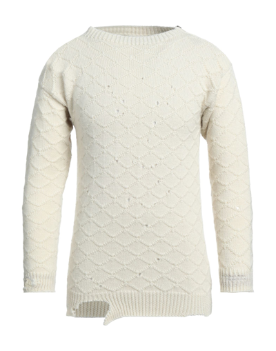 Shop Maison Margiela Man Sweater Ivory Size S Wool In White