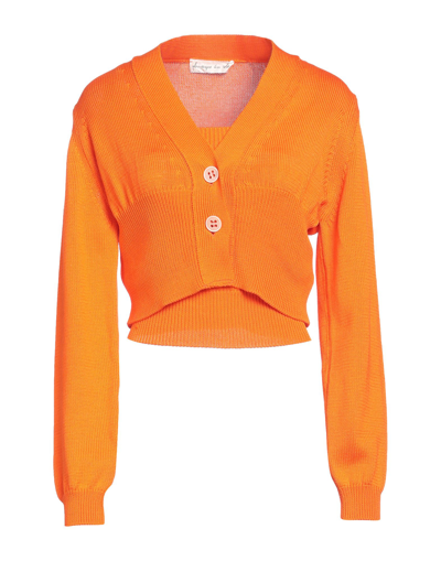 Shop Pdr Phisique Du Role Woman Twin Set Orange Size 1 Cotton