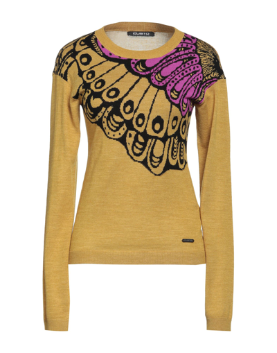 Shop Custo Barcelona Woman Sweater Ocher Size 6 Wool, Acrylic In Yellow