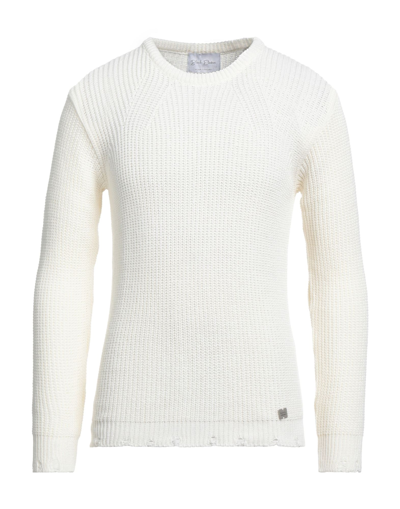Shop Bl.11  Block Eleven Bl.11 Block Eleven Man Sweater Ivory Size Xl Cotton, Acrylic In White