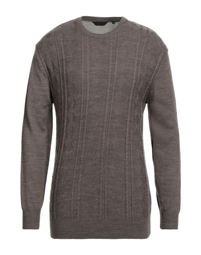 Shop Exte Man Sweater Khaki Size M Wool, Acrylic In Beige