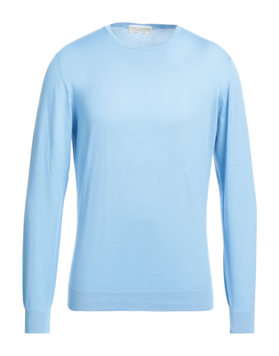 Shop Filippo De Laurentiis Man Sweater Sky Blue Size 42 Cotton