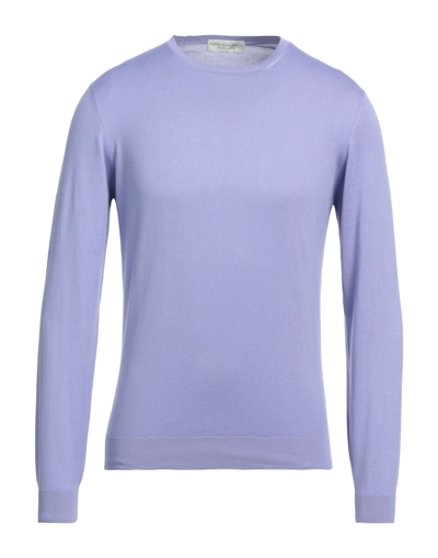 Shop Filippo De Laurentiis Man Sweater Lilac Size 42 Cotton In Purple