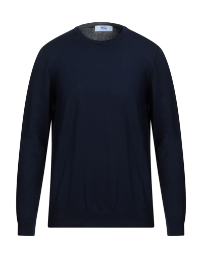 Shop Mqj Man Sweater Midnight Blue Size Xxl Cotton