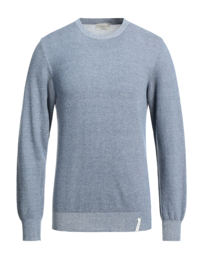 Shop Brooksfield Man Sweater Slate Blue Size 46 Cotton