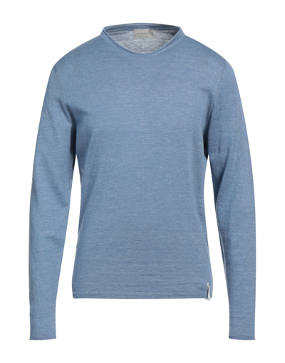 Shop Brooksfield Man Sweater Pastel Blue Size 46 Linen, Cotton