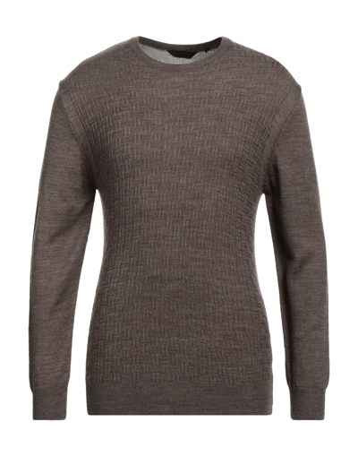 Shop Exte Man Sweater Khaki Size Xl Wool, Acrylic In Beige