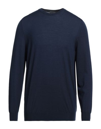 Shop Drumohr Man Sweater Midnight Blue Size 44 Super 140s Wool