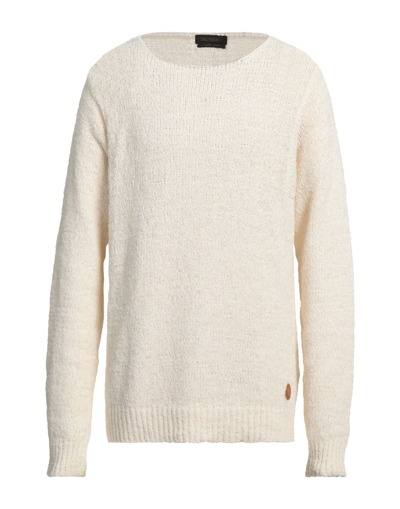 Shop Trussardi Man Sweater Ivory Size L Cotton, Polyamide In White
