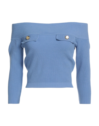 Elisabetta Franchi Sweaters In Sky Blue