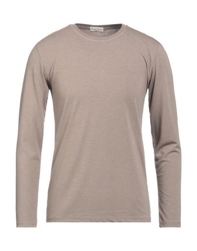 Shop Cashmere Company Man T-shirt Light Brown Size 44 Cotton, Viscose, Elastane In Beige