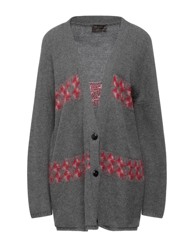 Shop Trussardi Woman Cardigan Lead Size M Virgin Wool, Mohair Wool, Polyamide In Grey