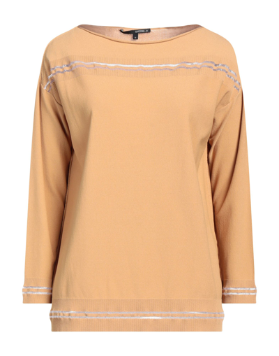Shop Tortona 21 Woman Sweater Camel Size M Viscose, Polyamide In Beige
