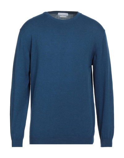 Shop Daniele Fiesoli Man Sweater Slate Blue Size Xl Cotton