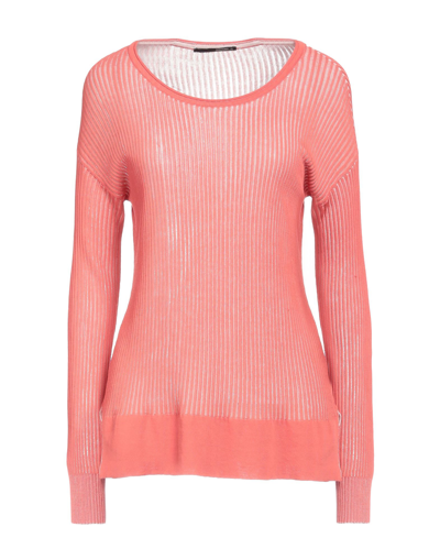 Shop Tortona 21 Woman Sweater Coral Size M Cotton In Red