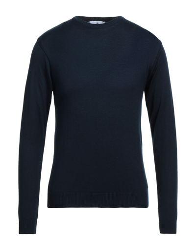 Shop Alessandro Gilles Man Sweater Midnight Blue Size M Cotton