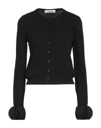 Shop Valentino Garavani Woman Cardigan Black Size Xs Virgin Wool, Cashmere, Silk
