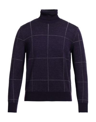 Shop Canali Man Turtleneck Purple Size 42 Wool