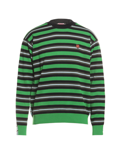 Shop Kenzo Man Sweater Green Size Xl Wool, Cotton