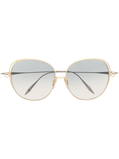 Shop Dita Eyewear Oversize Rounded Sunglasses In Gold