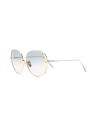 Shop Dita Eyewear Oversize Rounded Sunglasses In Gold