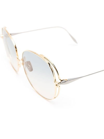 Shop Dita Eyewear Oversize Rounded Sunglasses In Gold