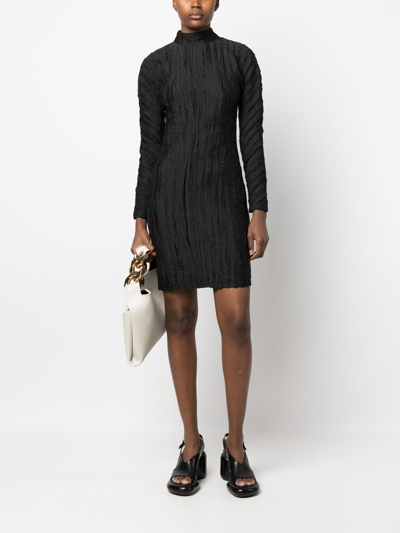 Rodebjer Crease-effect Mock Neck Dress In 9999 Black