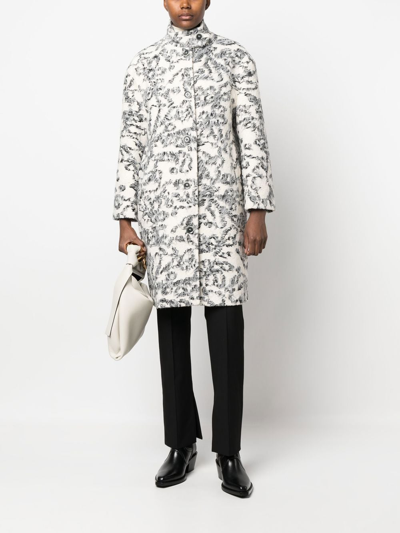 Shop Rodebjer Bouclé-effect Single-breasted Coat In White
