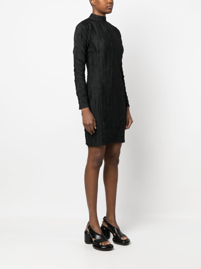 Rodebjer Crease-effect Mock Neck Dress In 9999 Black