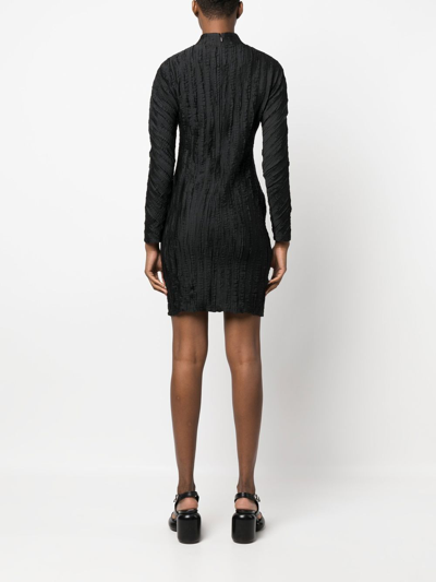 Rodebjer Crease-effect Mock Neck Dress In 9999 Black
