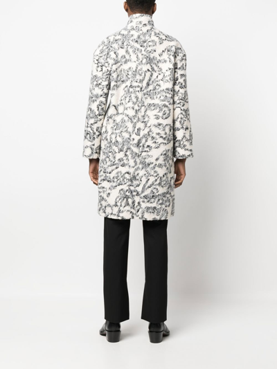 Shop Rodebjer Bouclé-effect Single-breasted Coat In White