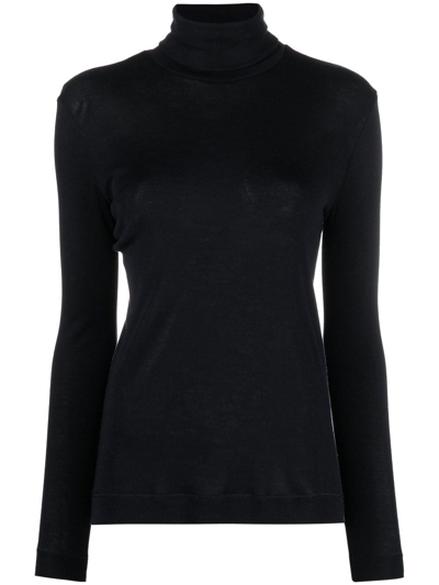 Shop Hanro High-neck Knitted Jumper In Black