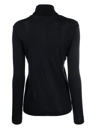 Shop Hanro High-neck Knitted Jumper In Black