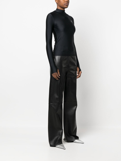Coperni High Neck Turtleneck Stretch Top In Black