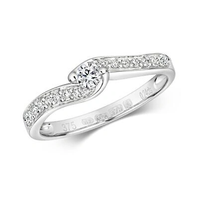 Pre-owned So 0.25ct Diamant Litaire Twist Ringgrössen J-q