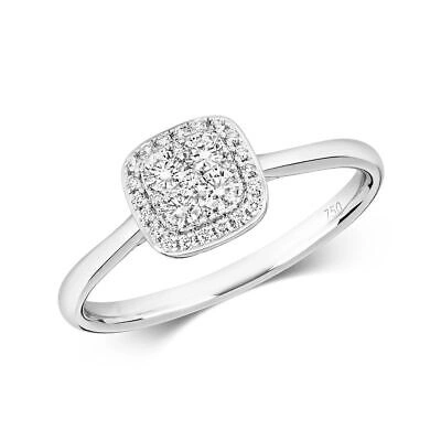 Pre-owned So 0.26ct Diamant Kissen Form Haufen Ring Grössen J-q