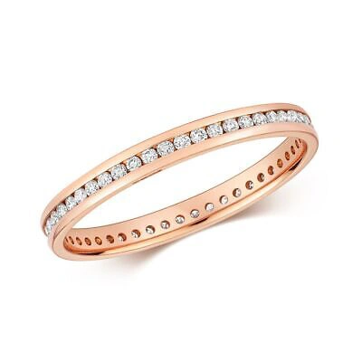 Pre-owned Eternity 0.27ct Diamant Voll  Ring Grössen J-q Rose Gold