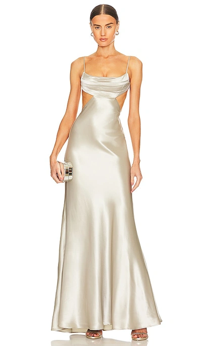 Shop Sau Lee X Revolve Paula Gown In Metallic Silver